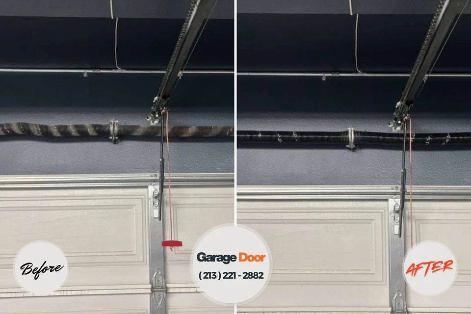 Before and after: garage door opener repair Forest City, IA